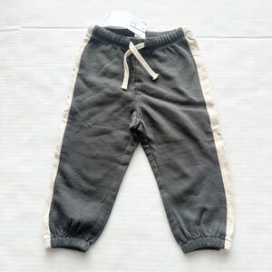 New Toddler Boy's Sweatpants In Charcoal with Taupe Stripe NWT